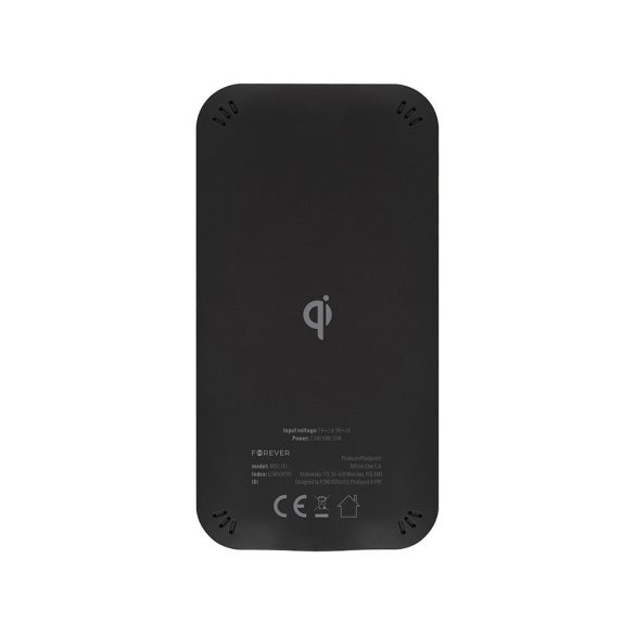 Forever WDC-115 Qi Wireless charger, univerzális asztali vezeték nélküli töltő, 15W, fekete
