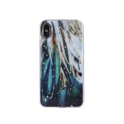 Gold Glam Case Feathers iPhone X/Xs hátlap, tok, színes
