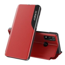   Eco Leather View Case Samsung Galaxy A22 4G oldalra nyíló tok, piros
