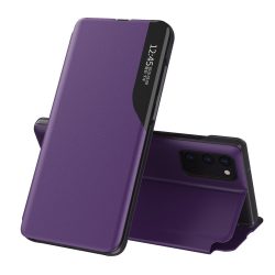  Eco Leather View Case Samsung Galaxy A22 4G oldalra nyíló tok, lila