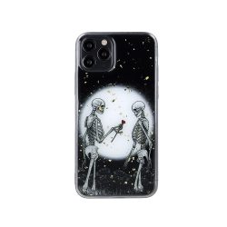   Romantic Skeletons iPhone 7/8/SE (2020) szilikon hátlap, tok, mintás, fekete
