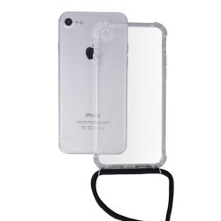  Neck Strap iPhone 13 Mini nyakbaakasztós (fekete) szilikon hátlap, tok, átlátszó