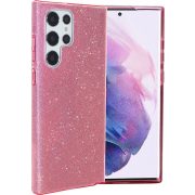   Glitter 3in1 Case Samsung Galaxy S22 Ultra hátlap, tok, rózsaszín
