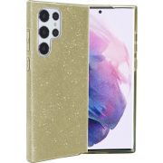   Glitter 3in1 Case Samsung Galaxy S22 Ultra hátlap, tok, arany
