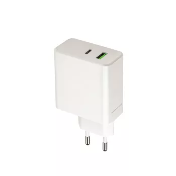   Setty hálózati töltő PD+QC USB + USB-C 45W LSI-01white JO