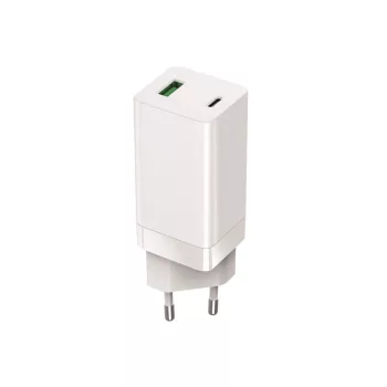   Setty GAN hálózati töltő PD+QC USB + USB-C 65W LSI-02, fehér JO