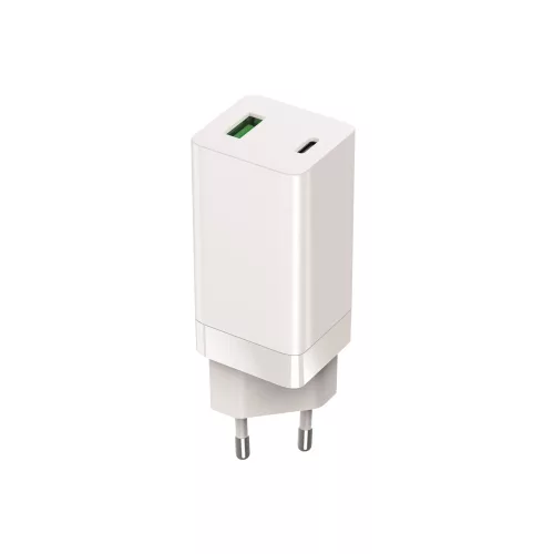 Setty GAN hálózati töltő PD+QC USB + USB-C 65W LSI-02, fehér JO