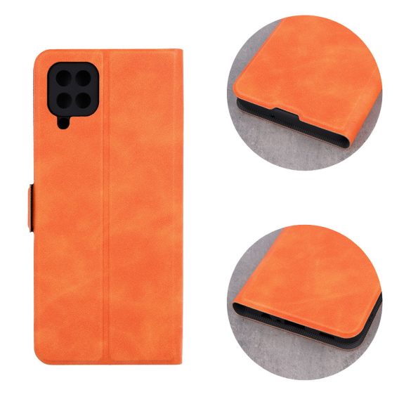 Smart Mono Samsung Galaxy S22 Ultra oldalra nyíló tok, narancssárga