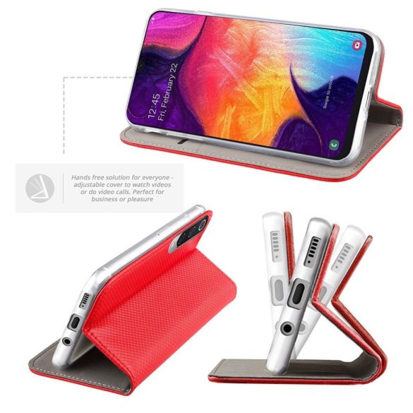 Smart Magnet Samsung Galaxy S23 oldalra nyíló tok, piros