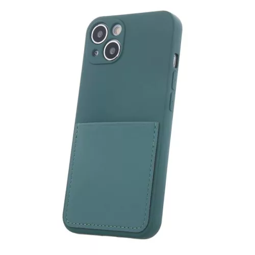 Card Case Silicone Samsung Galaxy A13 4G hátlap, tok, sötétzöld
