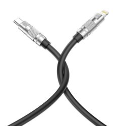 XO NB-Q228A USB-C-Lightning kábel, 27W, 1.2m, fekete