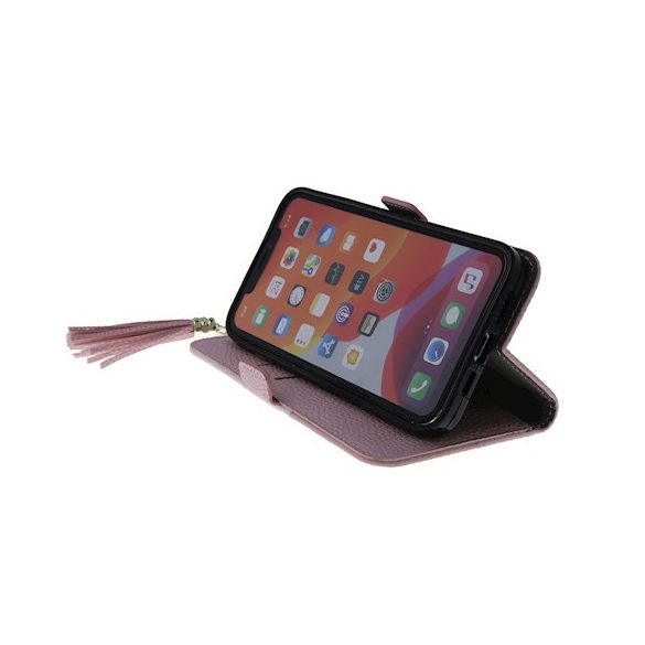 Smart Charm Samsung Galaxy A13 4G oldalra nyíló tok, mintás, rózsaszín