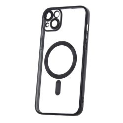   Color Chrome Mag case iPhone 14 magsafe kompatibilis kameravédős hátlap, tok, fekete