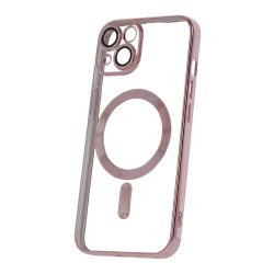   Color Chrome Mag case iPhone 14 magsafe kompatibilis kameravédős hátlap, tok, rozé arany