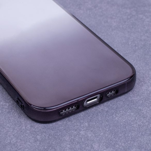 Gradient Case iPhone 15 Pro szilikon hátlap, tok, szürke-átlátszó