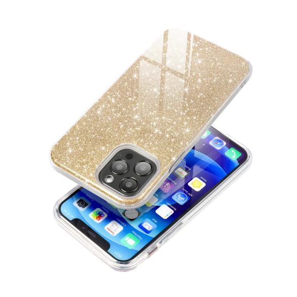 Glitter 3in1 Case iPhone 15 hátlap, tok, arany
