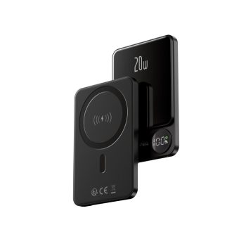   Forever MATB-200 vezeték nélküli MagSafe powerbank 20W PD 5000mAh, fekete