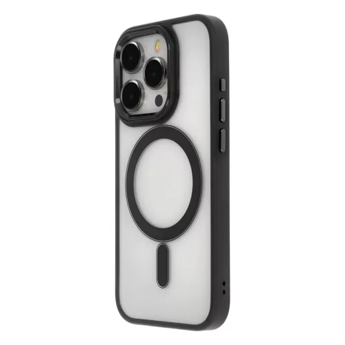 Satin Elegant Mag Case iPhone 12 / 12 Pro 6,1" tok, fekete