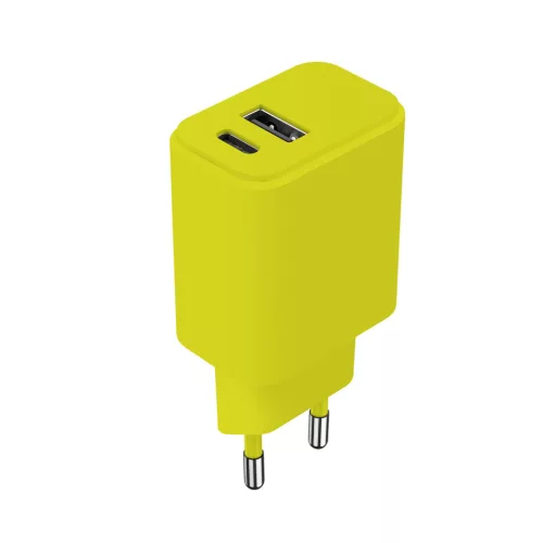Setty hálózati töltő USB + USB-C 20W LSIM-AC-2011 lime