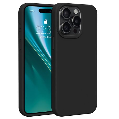 Etteri Silicone case iPhone 15 Pro Max 6,7" tok, fekete