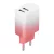 Setty hálózati töltő 2x USB 18W LSIG-AA-20, fehér-, rózsaszín gradient
