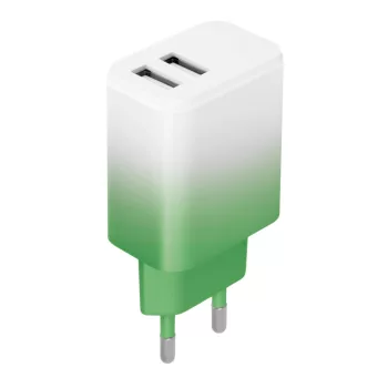   Setty hálózati töltő 2x USB 18W LSIG-AA-20 mint-white gradient