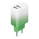 Setty hálózati töltő 2x USB 18W LSIG-AA-20 mint-white gradient