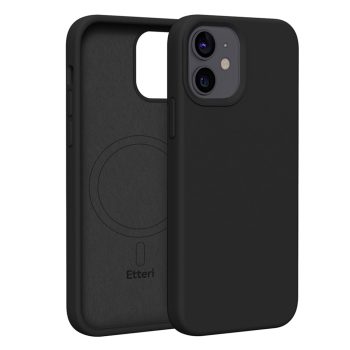   Etteri Silicone Mag case iPhone 12 / 12 Pro 6,1" tok, fekete