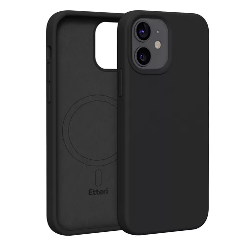 Etteri Silicone Mag case iPhone 12 / 12 Pro 6,1" tok, fekete