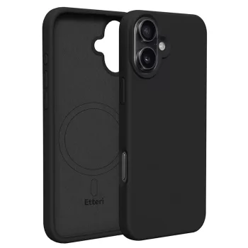   Etteri Silicone Mag case iPhone 16 Plus MagSafe szilikon hátlap, tok, fekete