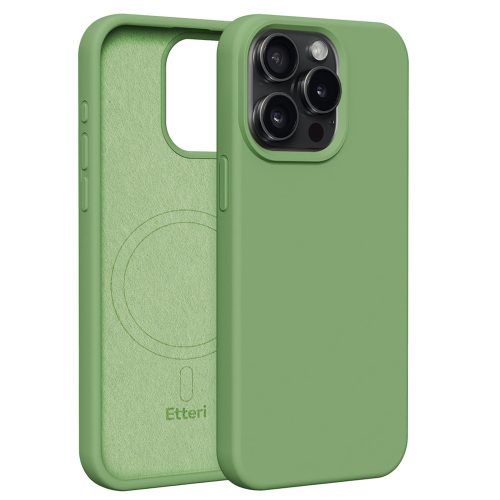 Etteri Silicone Mag case iPhone 15 Pro Max 6,7" tok, zöld