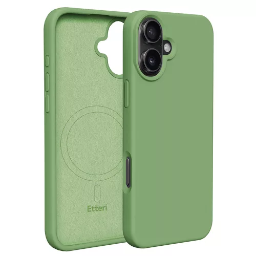 Etteri Silicone Mag case iPhone 16 Plus 6,7" tok, zöld