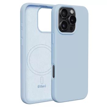   Etteri Silicone Mag case iPhone 16 Pro Max MagSafe szilikon hátlap, tok, világoskék