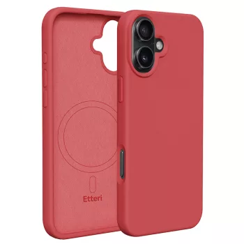  Etteri Silicone Mag case iPhone 16 Plus MagSafe szilikon hátlap, tok, piros