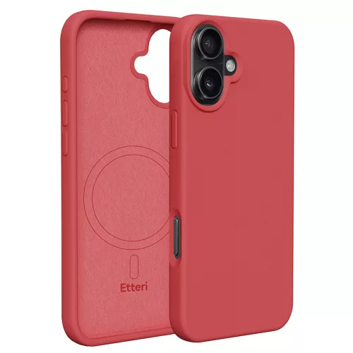 Etteri Silicone Mag case iPhone 16 Plus MagSafe szilikon hátlap, tok, piros