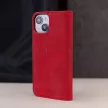 Smart Suede iPhone 16 Pro oldalra nyíló tok, piros
