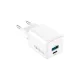 Forever TC-08-20AC GaN PD QC hálózati töltő 1x USB-C 1x USB 20W, fehér