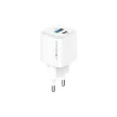 Forever TC-08-20AC GaN PD QC hálózati töltő 1x USB-C 1x USB 20W, fehér