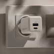Forever TC-08-20AC GaN PD QC hálózati töltő 1x USB-C 1x USB 20W, fehér