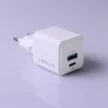 Forever TC-08-20AC GaN PD QC hálózati töltő 1x USB-C 1x USB 20W, fehér