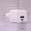 Forever TC-08-20AC GaN PD QC hálózati töltő 1x USB-C 1x USB 20W, fehér