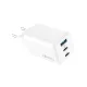Forever TC-08-65ACC GaN PD QC hálózati töltő 2x USB-C 1x USB 65W, fehér