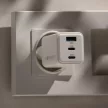 Forever TC-08-65ACC GaN PD QC hálózati töltő 2x USB-C 1x USB 65W, fehér