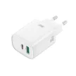 XO hálózati töltő CE30 PD 30W 1x USB-C 1x USB, fehér + kábel USB-C - USB-C