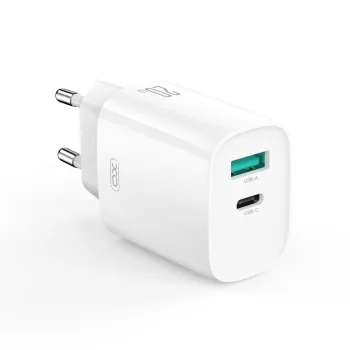 XO hálózati töltő CE29 PD 20W 1x USB-C 1x USB, fehér