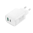 XO hálózati töltő CE29 PD 20W 1x USB-C 1x USB, fehér