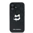 Karl Lagerfeld KLHCP16SPGKLCHPK iPhone 16 6.1" hardcase Monogram Choupette Head Pin tok, fekete