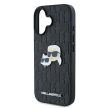 Karl Lagerfeld KLHCP16SPGKLKCPK iPhone 16 6.1" Monogram Karl&Chaoupette Head Pin tok, fekete