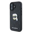 Karl Lagerfeld KLHCP16SPGKLKIPK iPhone 16 6.1" hardcase Monogram Karl Head Pin tok, fekete