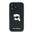 Karl Lagerfeld KLHCP16SPGKLKIPK iPhone 16 6.1" hardcase Monogram Karl Head Pin tok, fekete